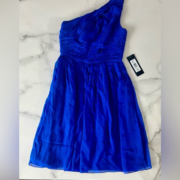 Monique Lhuillier Dresses & Skirts - NWT Blue formal Monique Lhuiller one shoulder dress.